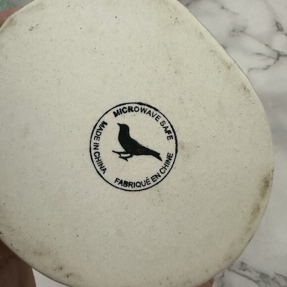 Anthropologie Floral Ombre Coffee Mug Set of 2 Green Blue Rustic Shape Cups - Picture 8 of 8